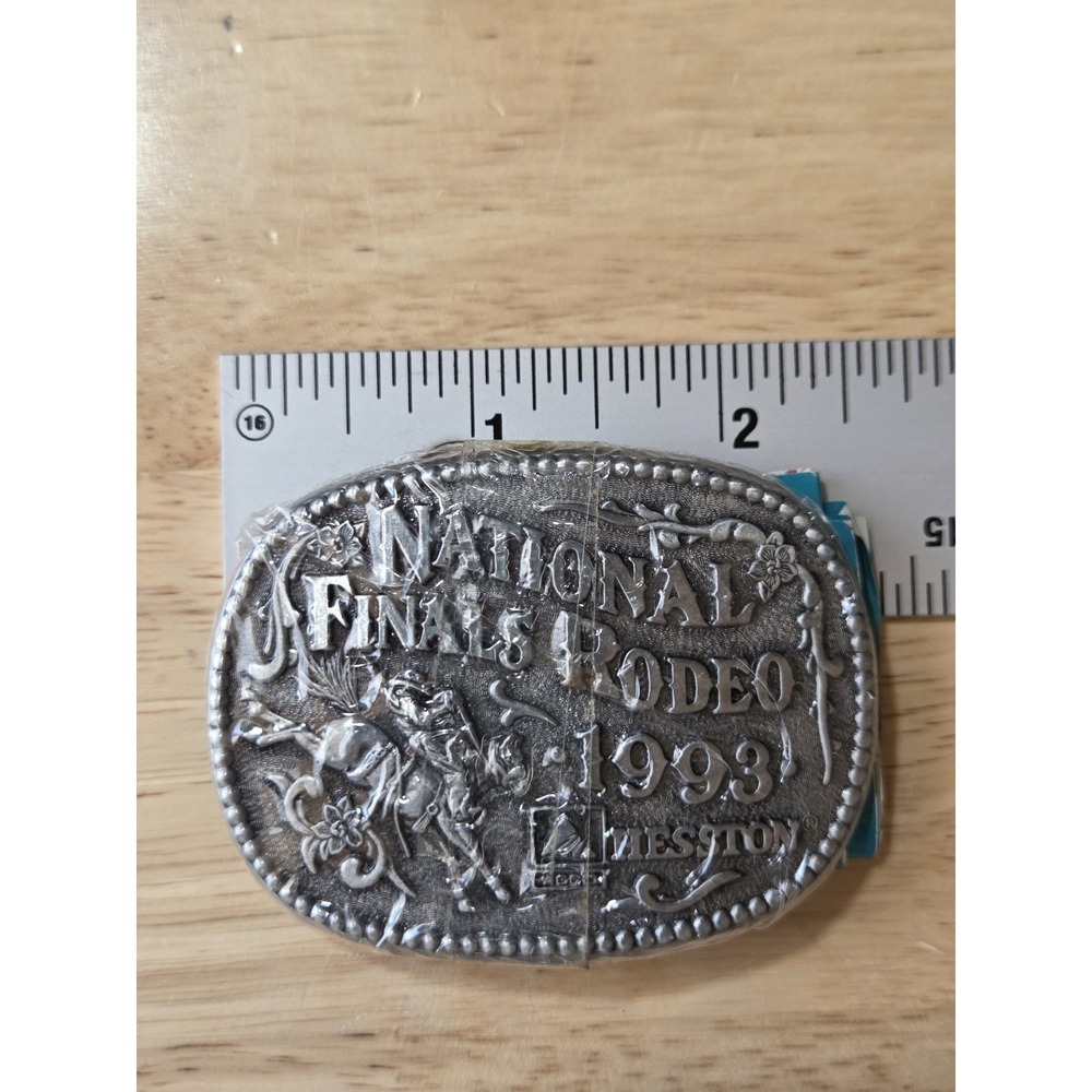 1993 Hesston NFR National Finals Rodeo Miniature Collector Belt Buckle Sealed
